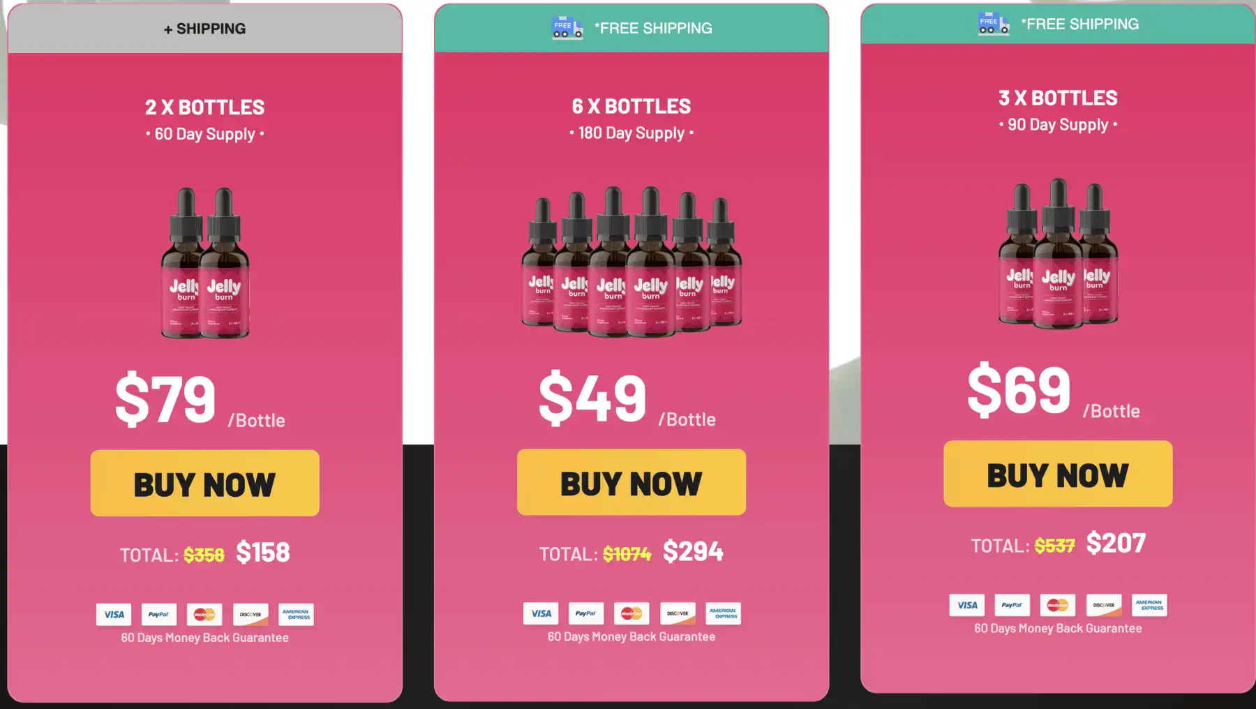 jelly burn three package options